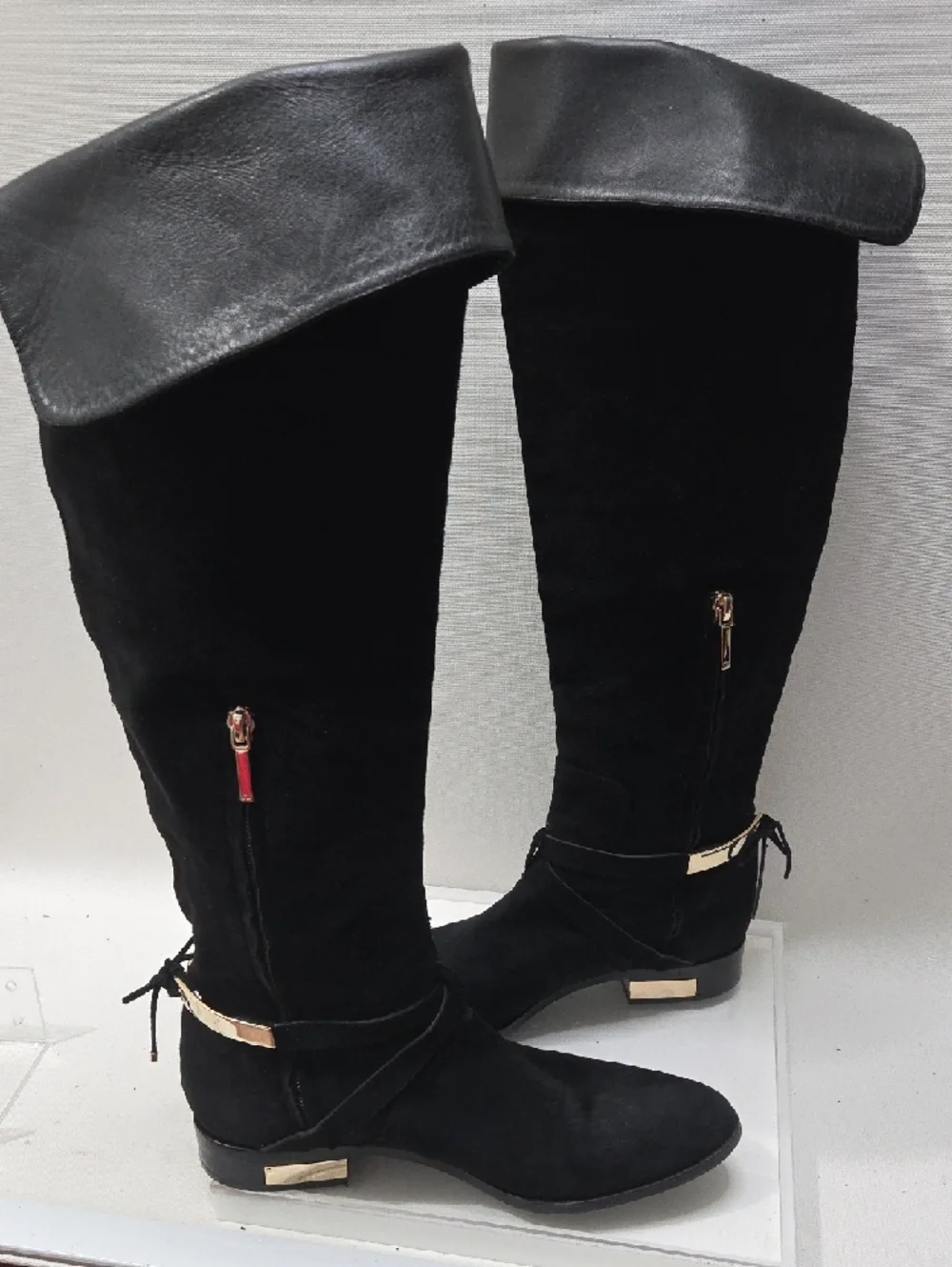 Black Chrisrian Dior Suede Boots Size 39